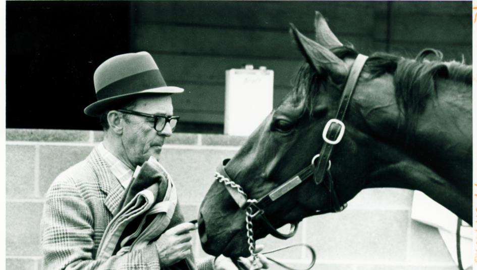 Woody Stephens and Cannonade at the 1974 Kentucky Derby.
